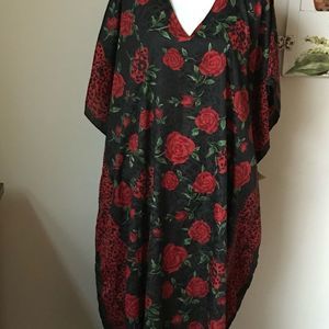 Vtg Resort poolside Cover-Up Kimono Kafta Lounge Wear Dress OS NWT